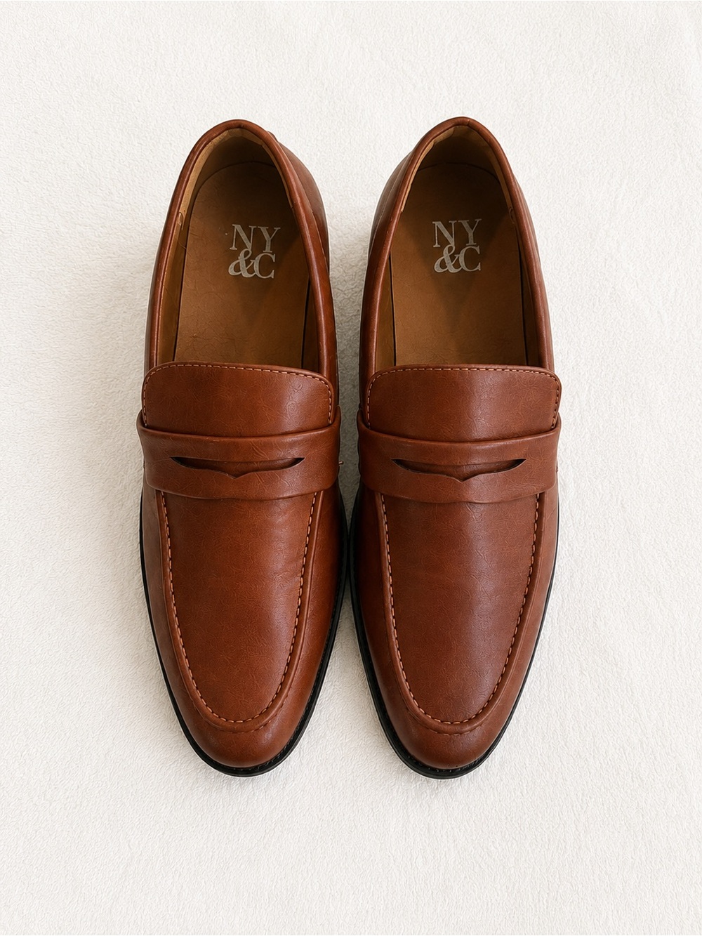 New York & Company Men Size 8.5 Dress Shoes Brown Andy Penny Loafer